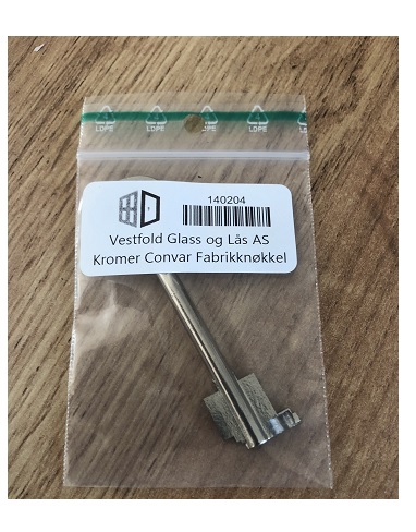 Hovedbilde Nøkkel Kromer Convar Fabrikk kode