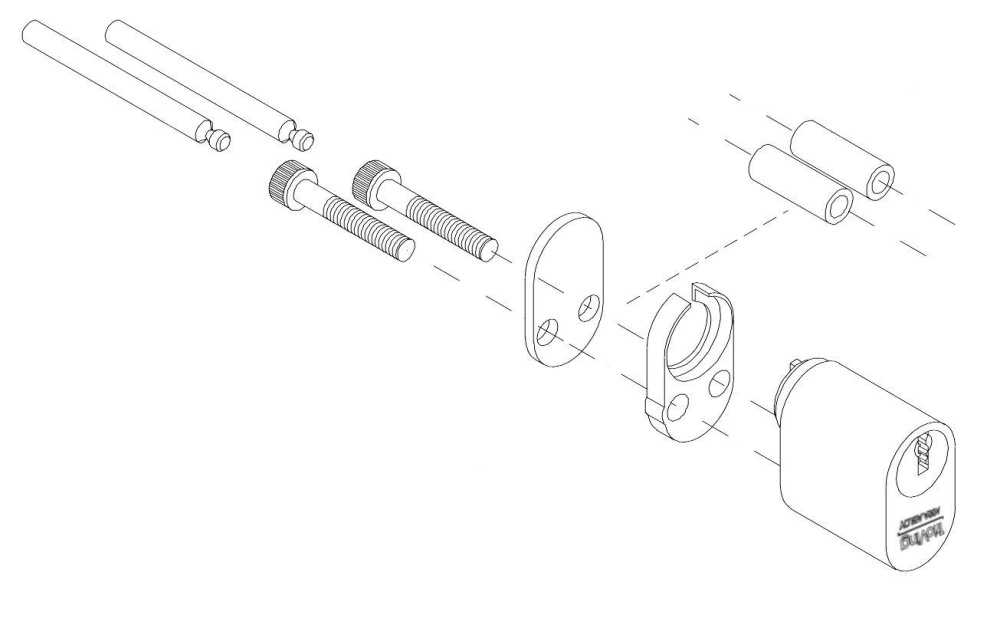 Hovedbilde Assa Abloy 1230 ESP d12 Oval Balkongsett Fkr.m