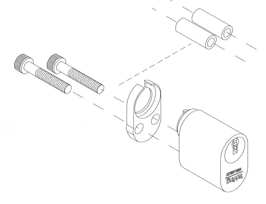 Hovedbilde Assa Abloy 1230 ESP d12 Oval Balkongsett Fkr.m