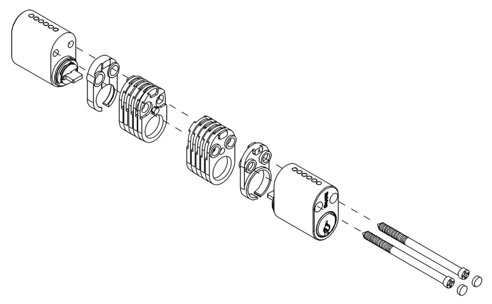 Hovedbilde Assa Abloy 1230C ESP d12 Oval Balkongsett Fkr.m